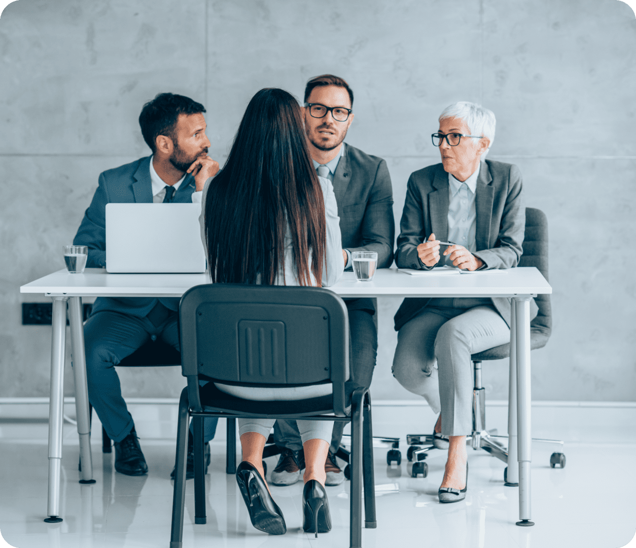 Job interview with three interviewers